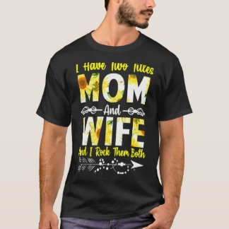 Twee titels mam en vrouw beste vrouw Moederdag Sun T-shirt