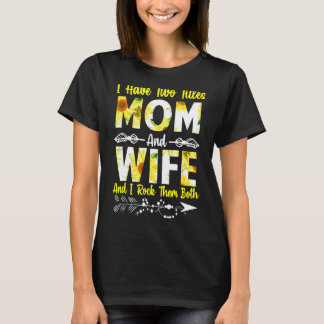 Twee titels mam en vrouw beste vrouw Moederdag Sun T-shirt