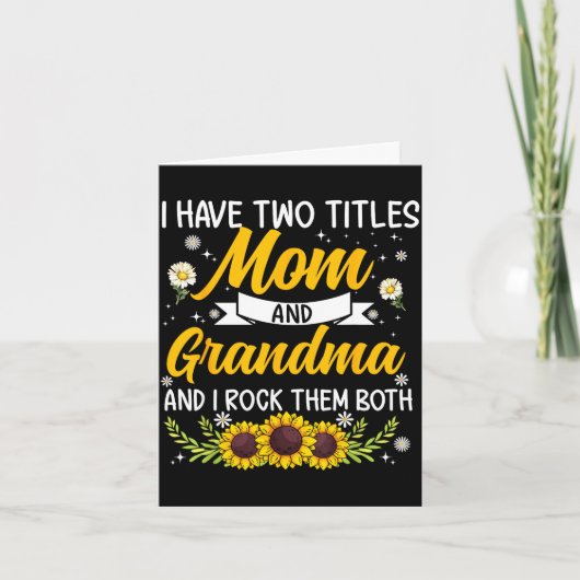 Twee titels mama en oma grappige moederdag kaart (Voorkant)