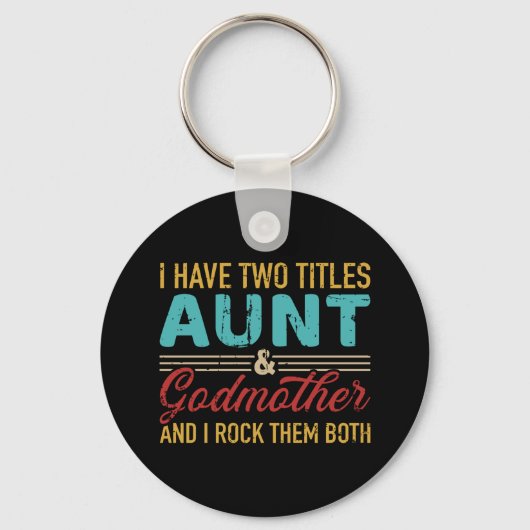 Twee titels tante en godmoeder  retro sleutelhanger (Voorkant)