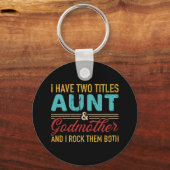 Twee titels tante en godmoeder  retro sleutelhanger (Voorkant)