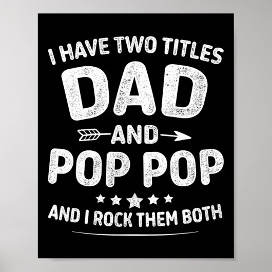 Twee titels vader Pop Pop voor opa vaders dag of Poster (Voorkant)