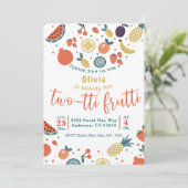 TWEE-titi Fruitti | Uitnodiging voor de tweede ver (Staand voorkant)