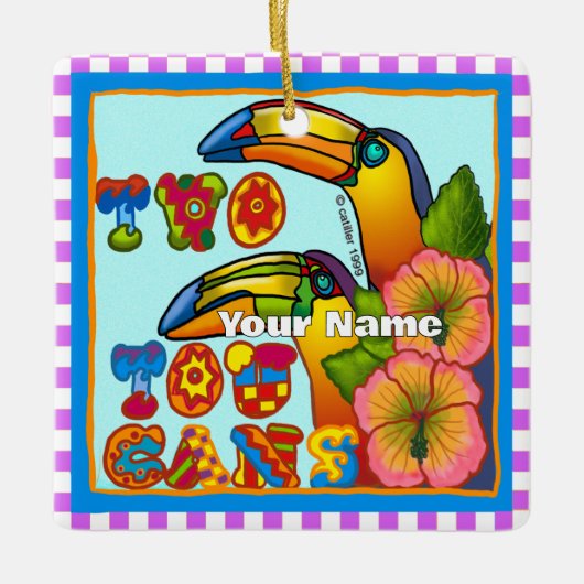 Twee Toekans Keramisch Ornament (Voorkant)