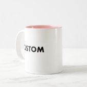 Twee-Tone Aangepaste ROZE mok lege sjabloon - 330m (Voorkant links)