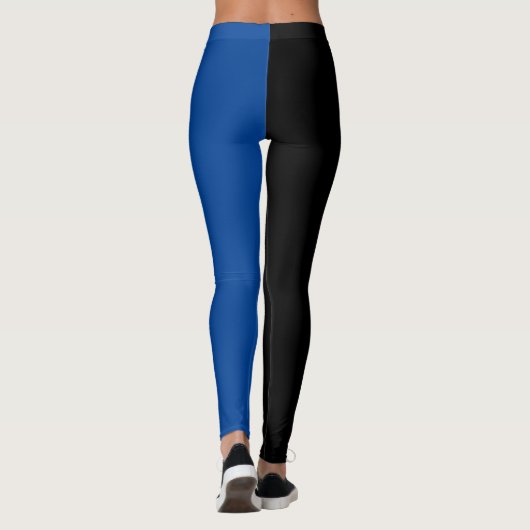 Twee Tone Blue Black Halloween Leggings (Achterkant)