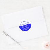 Twee Tone Blue en White Business/Profile Ronde Sticker (Envelop)