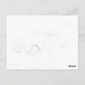 Twee Tone Blue en White Chevy Bel Air Briefkaart (Achterkant)