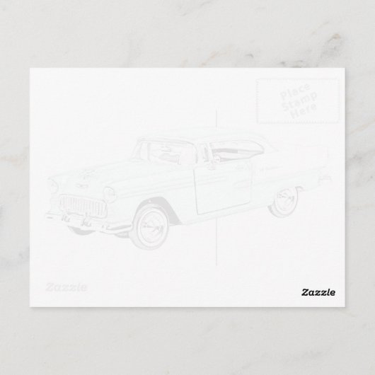 Twee Tone Blue en White Chevy Bel Air Briefkaart (Achterkant)