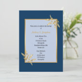 Twee Tone Blue Gold ELEGANT CLASSIC WEDING Kaart (Staand voorkant)