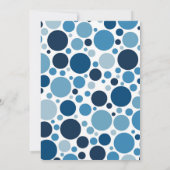 Twee Tone Blue Polka Dots Baby shower Uitnodiging (Achterkant)