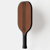 Twee-Tone Bruine Leer Textuur Monogram Pickleball Paddle (Links)