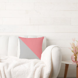 Twee Tone Diagonal Dusty Pink en Grey Kussen