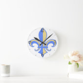 Twee Tone Fleur-de-Lis Ronde Klok (Huis)