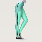 Twee Tone Geometric Aqua en Blauwgroen Leggings (Rechts)