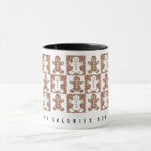 Twee Tone Gingerbread Man aangepaste tekst Mok (Midden)