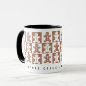Twee Tone Gingerbread Man aangepaste tekst Mok (Voorkant links)