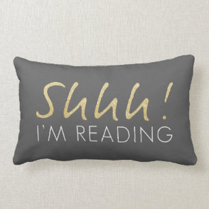 Twee Tone Gold Sparkle Shhh! Ik lees Pillow. Kussen
