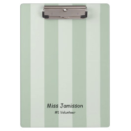 Twee Tone Green Stripe, #1 vrijwilliger met naam Klembord
