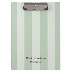 Twee Tone Green Stripe, #1 vrijwilliger met naam Klembord