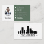 Twee Tone Groen Uw Profiel Foto & Logo Visitekaartje (Voorkant / Achterkant)
