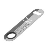 Twee Tone Huwelijk Herdenkingsmonogram Speed Flessenopener (Achterkant Gekanteld)