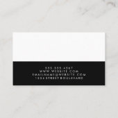 Twee Tone Kleurenblok Zwart Handtekening Visitekaartje (Achterkant)