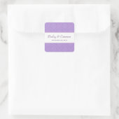 Twee Tone Lavender Paars Damask Wedding V62 Vierkante Sticker (Tas)