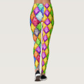 Twee Tone Mardi Gras Diamonds Pop Mode Leggings (Achterkant)