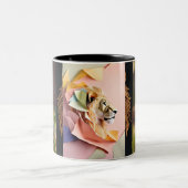 Twee-Tone Mok Mooie Leeuw Schets Print (Center)