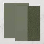 Twee-Tone Moss Green Flat Aankondiging Kaart Custo (Voorkant / Achterkant)