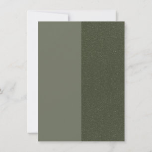 Twee-Tone Moss Green Flat Aankondiging Kaart Custo