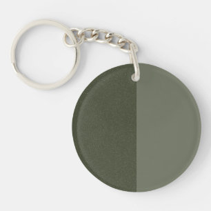 Twee-Tone Moss Groene Acryl Sleutelhanger – Aanpas