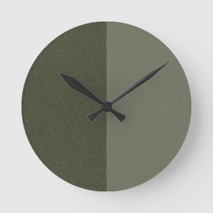 Twee-Tone Moss Groene Ontwerper Muurklok - Custom Ronde Klok