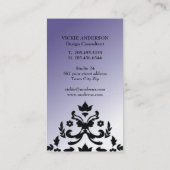 Twee Tone Paarse Damask Visitekaartje (Achterkant)