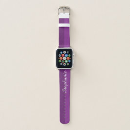 Twee Tone Paarse Eggplant, gepersonaliseerde naam Apple Horlogebandje