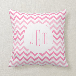 Twee Tone Pink Chevron en Monogram Kussen