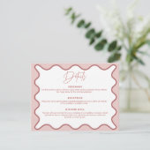 Twee Tone Pink Wavy Border - Kaart van de Omsluiti (Staand voorkant)