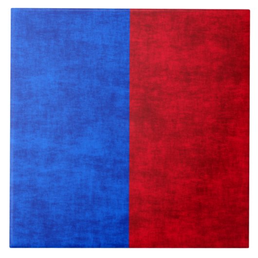 Twee Tone Red en Blue Grunge Tegeltje (Voorkant)