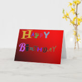 Twee Tone Red Happy Birthday Kaart (Gele Bloem)