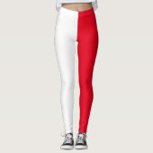Twee Tone Red White Leggings (Voorkant)