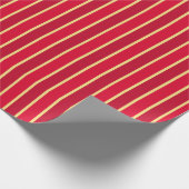 Twee Tone rode en gouden strepen Cadeaupapier (Hoek)