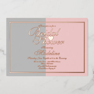 Twee Tone roze grijze Vrijgezellenfeest geperst Folie Uitnodiging