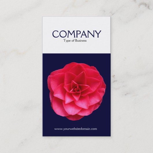 Twee Tone Vertical Red Camelia Visitekaartje (Voorkant)