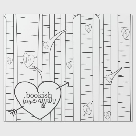 Twee Toned Bookish Love Affair Gift Wrap Cadeaupapier (Vlak)