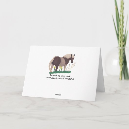 Twee Toned Brown en Tan Horse verjaardagskaarten Kaart (Achterkant)
