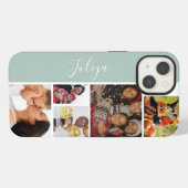 twee tonen 5 foto collage script iPhone hoesje (Achterkant horizontaal)