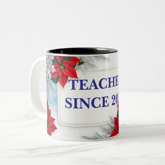 Twee tonen aanpasbare floral design mok (Voorkant links)