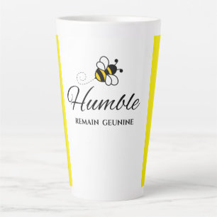 TWEE-TONEN BLIJVEN BIJ HUMBLE WIT GEEL KERAMIEK LATTE MOK