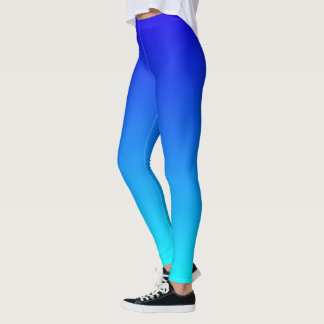 Twee tonen gradiëntblauw, lichtblauw patroon leggings